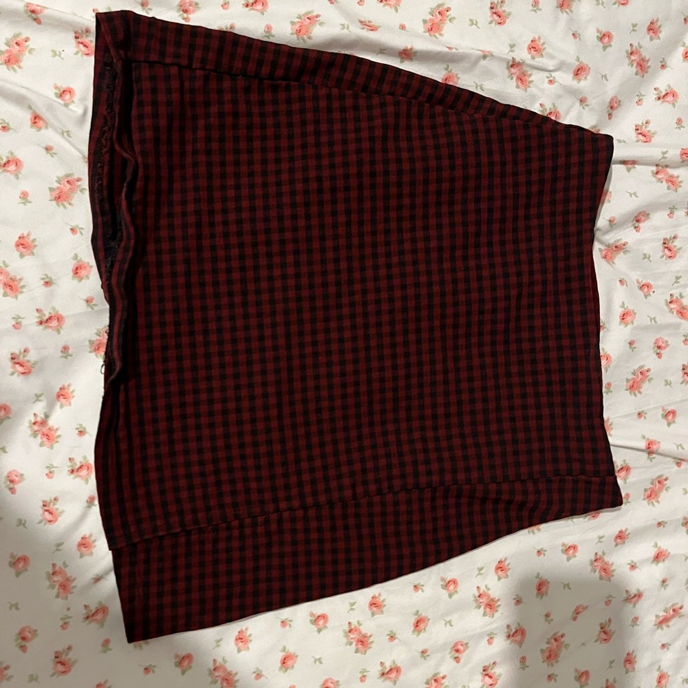 Red and black mini skirt